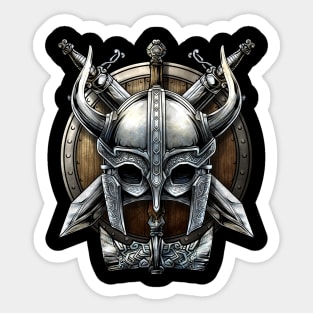 Nordic Warrior Viking Helmet and Swords Sticker